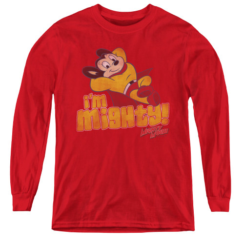 Image for Mighty Mouse Youth Long Sleeve T-Shirt - I'm Mighty