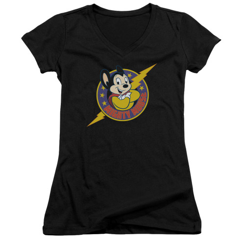 Image for Mighty Mouse Girls V Neck T-Shirt - Mighty Hero