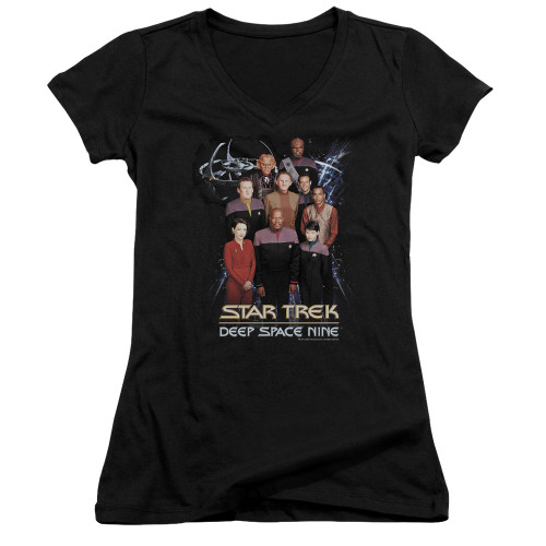 Image for Star Trek Deep Space Nine Girls V Neck T-Shirt - DS9 Crew