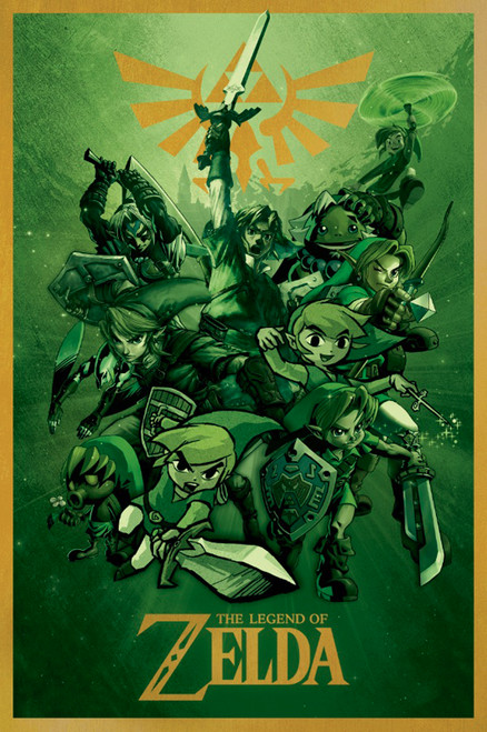 A LINK BETWEEN WORLDS. STICKER POSTER A4 JEUX VIDEO ZELDA A LINK TO THE PAST 