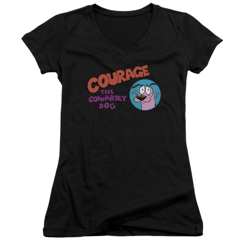 Image for Courage the Cowardly Dog Girls V Neck T-Shirt - Courage Logo