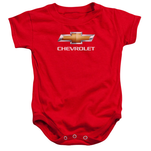 Image for Chevy Baby Creeper - Red Chevy Bowtie Stacked