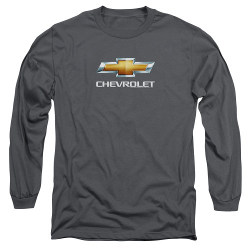 Image for Chevy Long Sleeve T-Shirt - Charcoal Chevy Bowtie Stacked