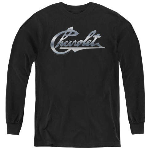 Image for Chevy Youth Long Sleeve T-Shirt - Chrome Vintage Chevy Bowtie