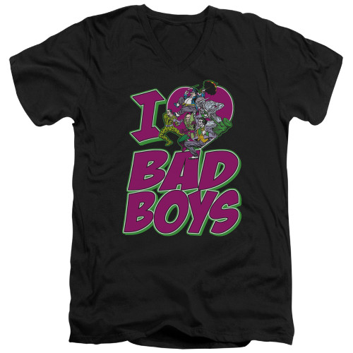 Image for Joker V-Neck T-Shirt I Heart Bad Boys