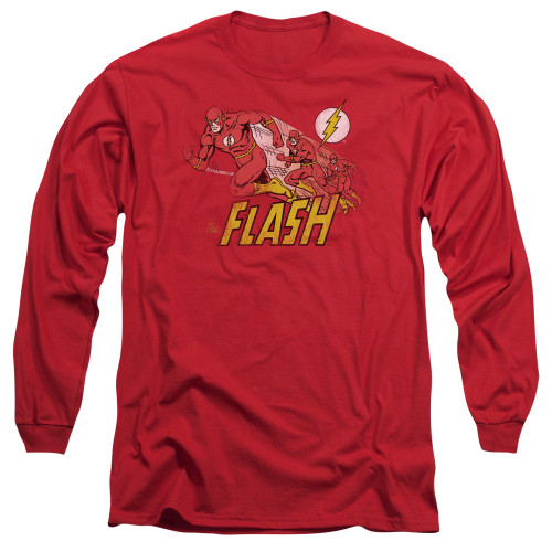 Image for Flash Long Sleeve T-Shirt - Crimson Comet on Red