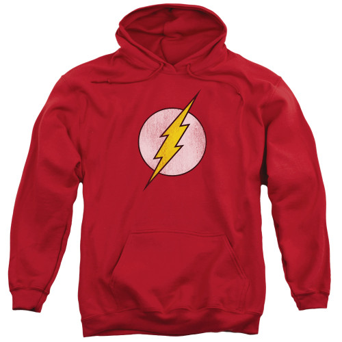 Image for Flash Hoodie - Flash Logo Distressed on Red