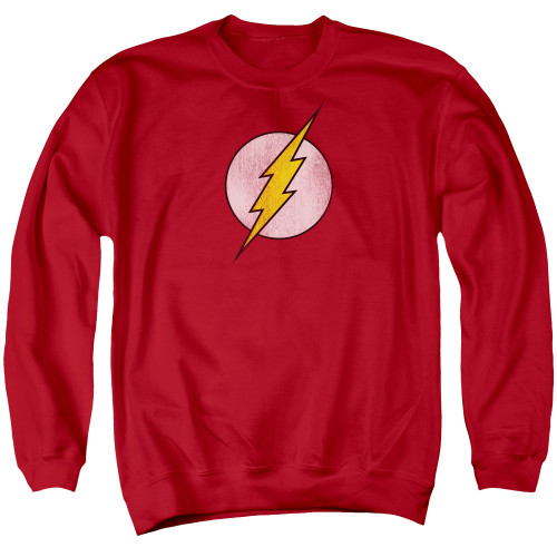 Image for Flash Crewneck - Flash Logo Distressed on Red
