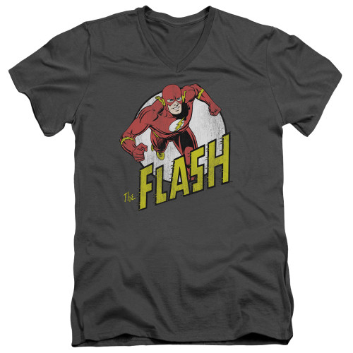 Image for Flash V-Neck T-Shirt Run Flash Run on Charcoal