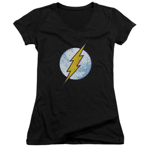 Image for Flash Girls V Neck T-Shirt - Flash Neon Distress Logo