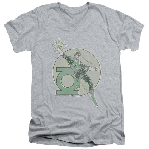 Image for Green Lantern V-Neck T-Shirt Retro Lantern Iron On