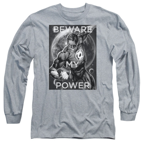 Image for Green Lantern Long Sleeve T-Shirt - Power on Grey