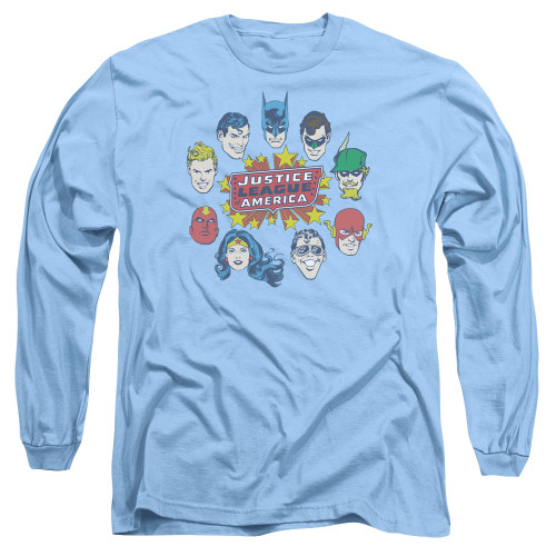 Image for Justice League of America Long Sleeve T-Shirt - Justice Head Circle