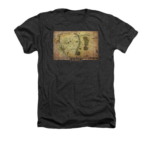 The Hobbit Heather T-Shirt - Middle Earth Map