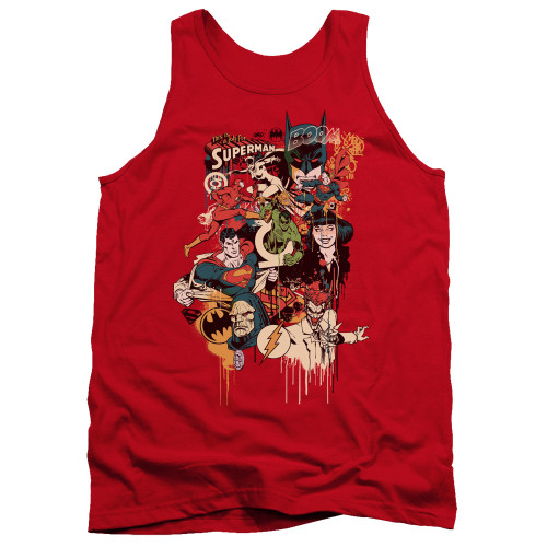 Image for Justice League of America Tank Top - Dripping Characters