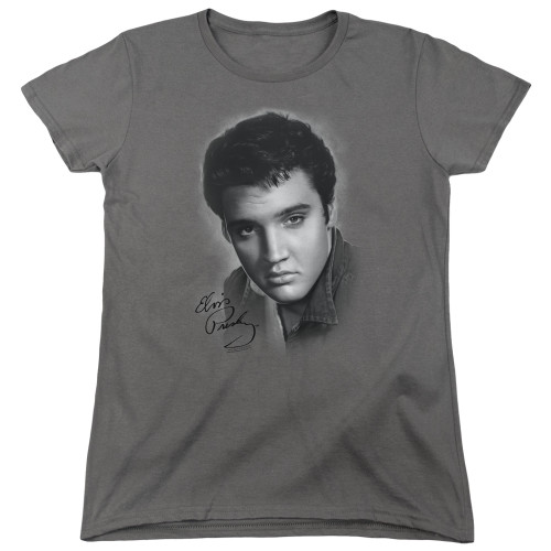 Image for Elvis Presley Woman's T-Shirt - Grey Portrait