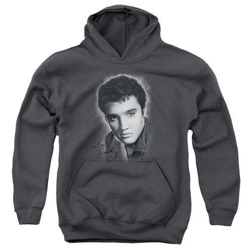 Image for Elvis Presley Youth Hoodie - Grey Portrait