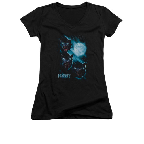 The Hobbit Girls V Neck T-Shirt - Three Warg Moon