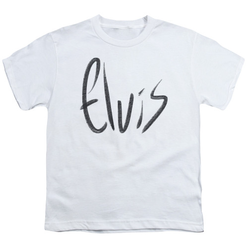 Image for Elvis Presley Youth T-Shirt - Sketchy Name