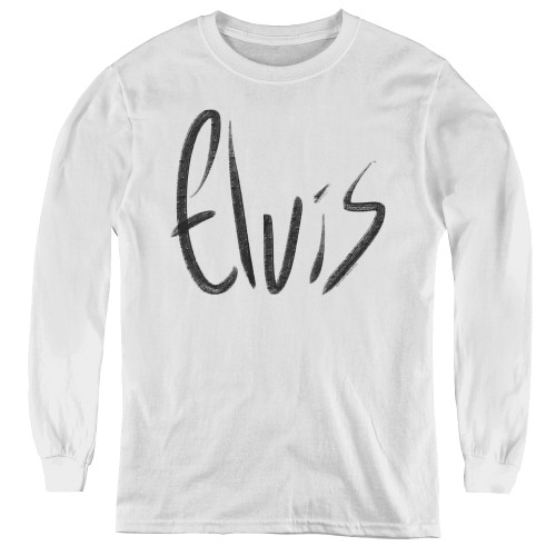 Image for Elvis Presley Youth Long Sleeve T-Shirt - Sketchy Name