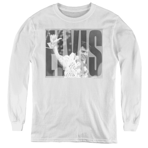 Image for Elvis Presley Youth Long Sleeve T-Shirt - Aloha Gray