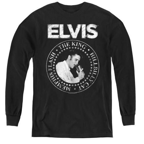 Image for Elvis Presley Youth Long Sleeve T-Shirt - Rock King