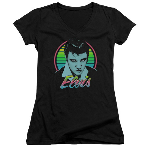 Image for Elvis Presley Girls V Neck T-Shirt - Neon King