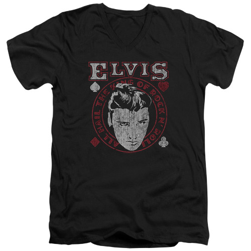 Image for Elvis Presley V-Neck T-Shirt Hail the King