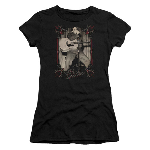 Image for Elvis Presley Girls T-Shirt - Elvis Pinstripes