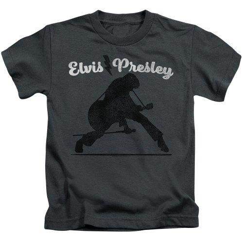 Image for Elvis Presley Kids T-Shirt - Overprint on Charcoal