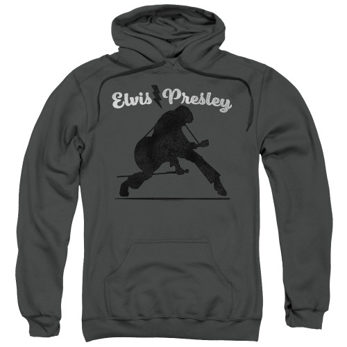 Image for Elvis Presley Hoodie - Overprint on Charcoal