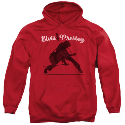 Image for Elvis Presley Hoodie - Overprint on Red