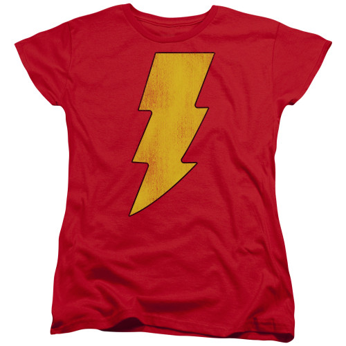 Image for Shazam Woman's T-Shirt - Shazam Logo Distressed