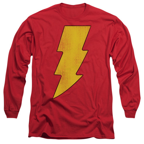 Image for Shazam Long Sleeve T-Shirt - Shazam Logo Distressed