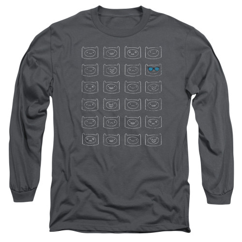 Image for Adventure Time Long Sleeve T-Shirt - Finn Faces