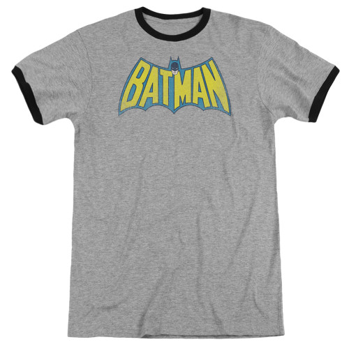Image for Batman Ringer - Classic Batman Logo on Grey
