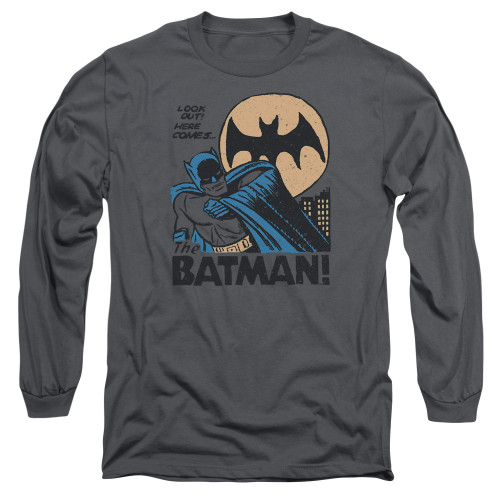 Image for Batman Long Sleeve T-Shirt - Look Out on Charcoal