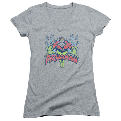 Image for Aquaman Girls V Neck T-Shirt - Splish Splash