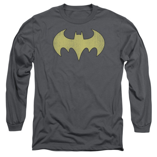 Image for Batgirl Long Sleeve T-Shirt - Batgirl Logo Distressed on Charcoal