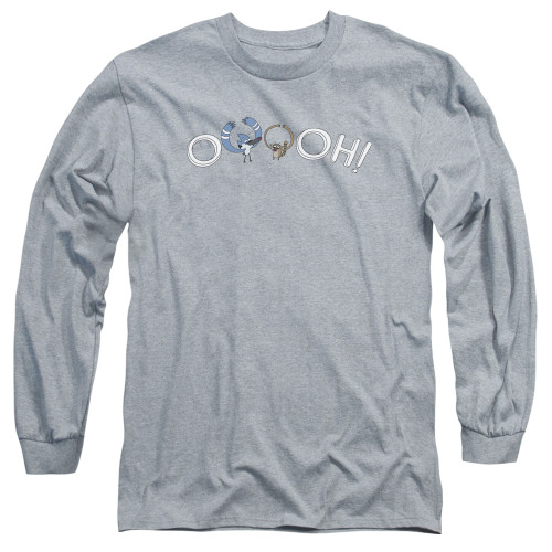 Image for The Regular Show Long Sleeve T-Shirt - Ooooh on Grey