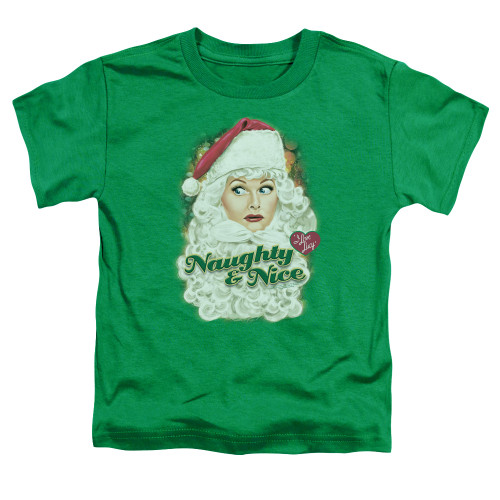 Image for I Love Lucy Toddler T-Shirt - Santa on Kelly Green
