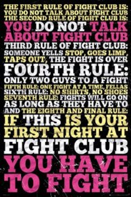 Fight Club Poster - 8 Rules of Fight Club