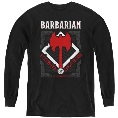 Image for Dungeons and Dragons Youth Long Sleeve T-Shirt - Barbarian