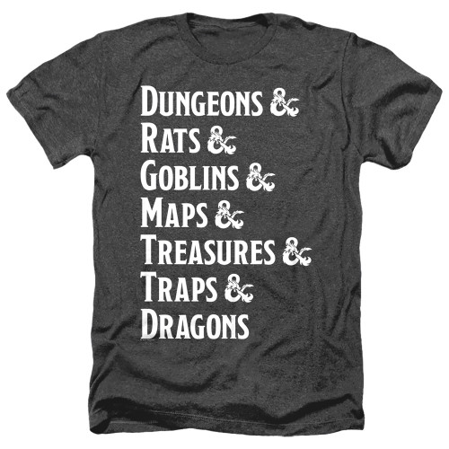 Image for Dungeons and Dragons Heather T-Shirt - Dungeon List