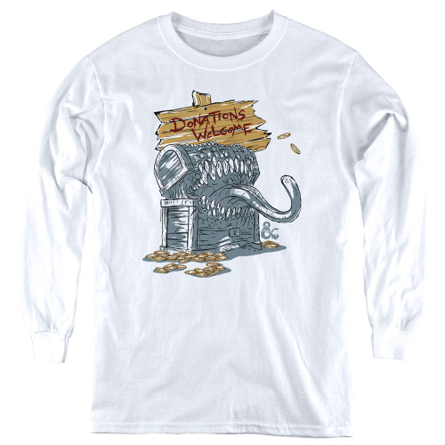 Image for Dungeons and Dragons Youth Long Sleeve T-Shirt - Donations Welcome Mimic