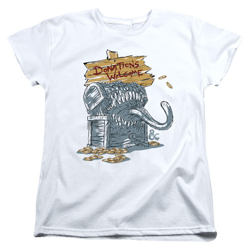 Image for Dungeons and Dragons Woman's T-Shirt - Donations Welcome Mimic