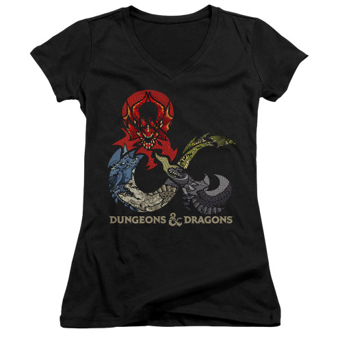 Image for Dungeons and Dragons Girls V Neck T-Shirt - Dragons in Dragons
