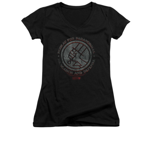 Hellboy II Girls V Neck T-Shirt - BPRD Stone