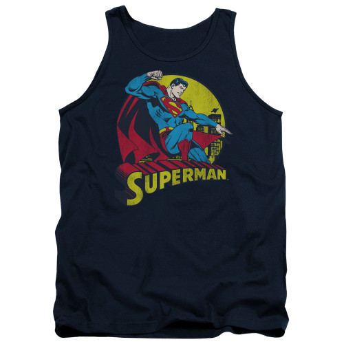 Image for Superman Tank Top - Big Blue on Navy