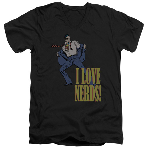 Image for Superman V-Neck T-Shirt I Love Nerds